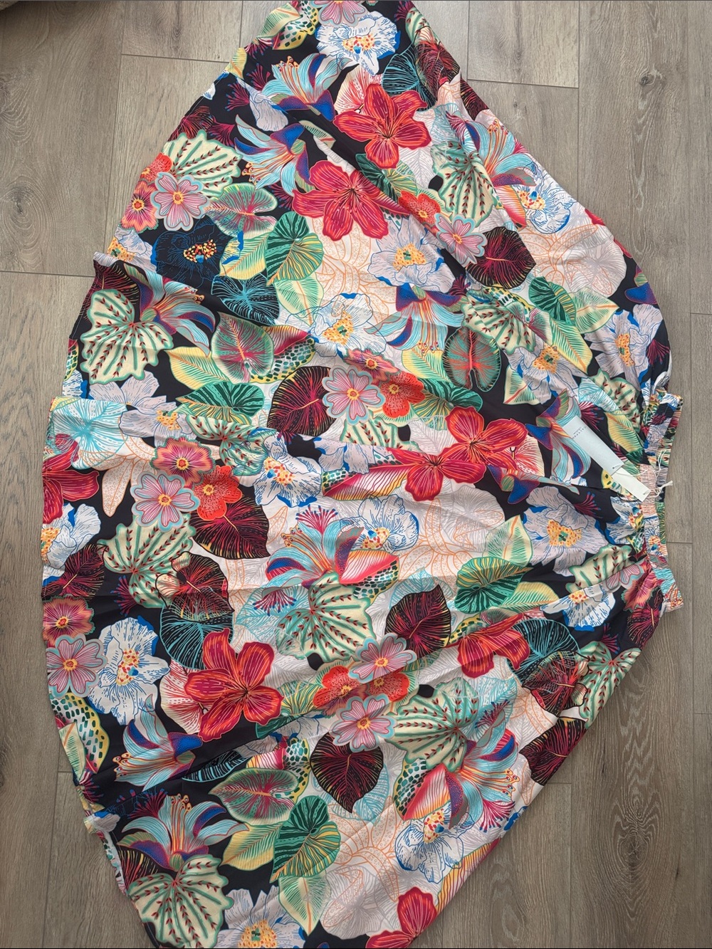 NWT Calypso St. Barth Floral Maxi Skirt in Black, Red, Green, Pink - Picture 3 of 13